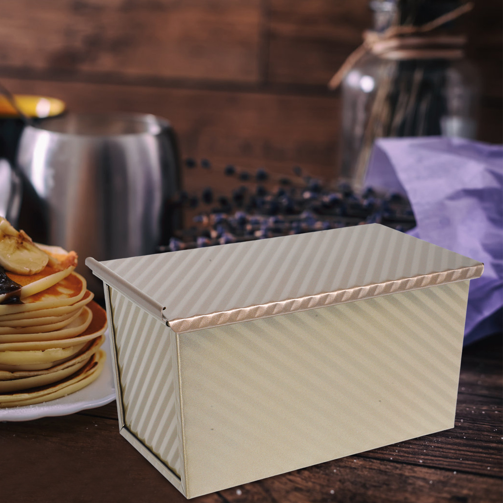 Kitchen Baking Pan - 직사각형 물결무늬 토스트 몰드 금속 빵틀