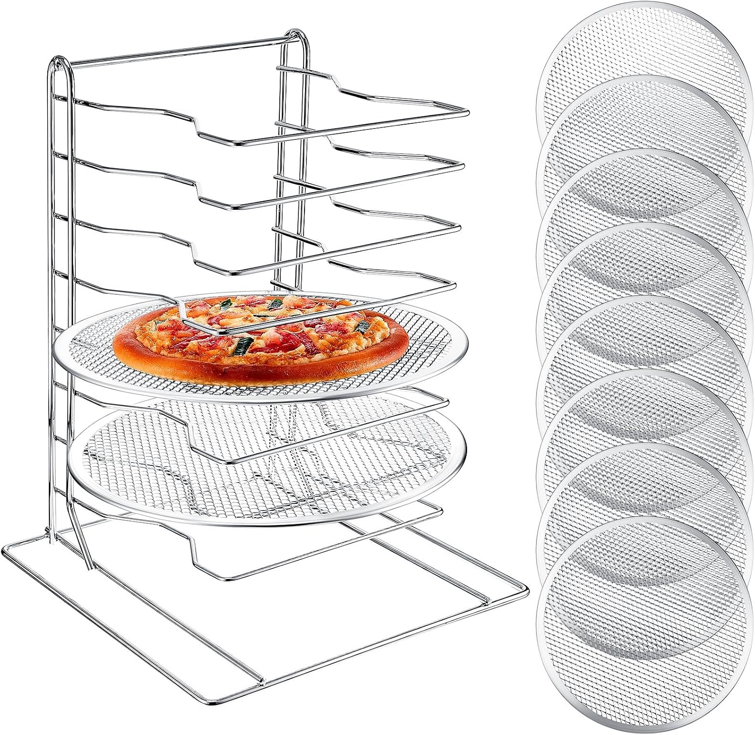 Kitchen Baking Pan - 피자랙 8단 스탠드, 8개의 알루미늄 구멍
