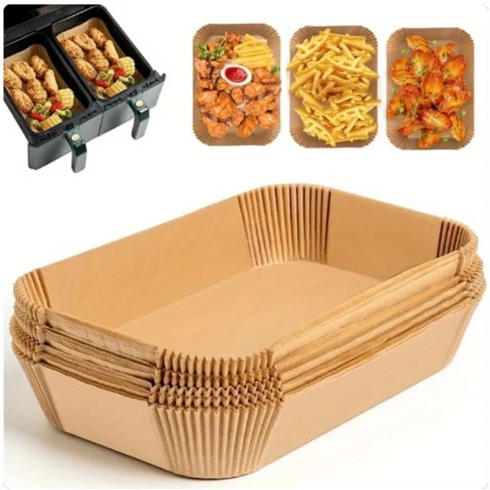 Kitchen Baking Store - 50/100pcs 일회용 에어 프라이어 종이 직사각형