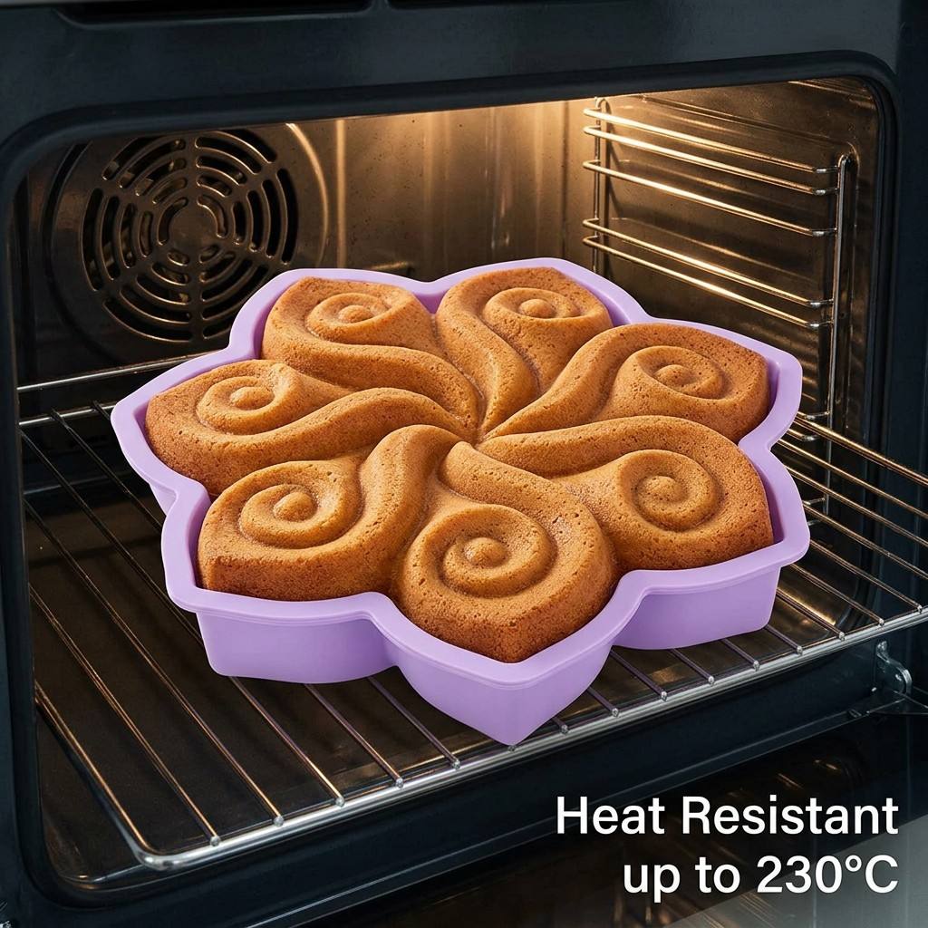 Kitchen Baking Store - 대형 꽃 모양 실리콘 케이크 몰드,