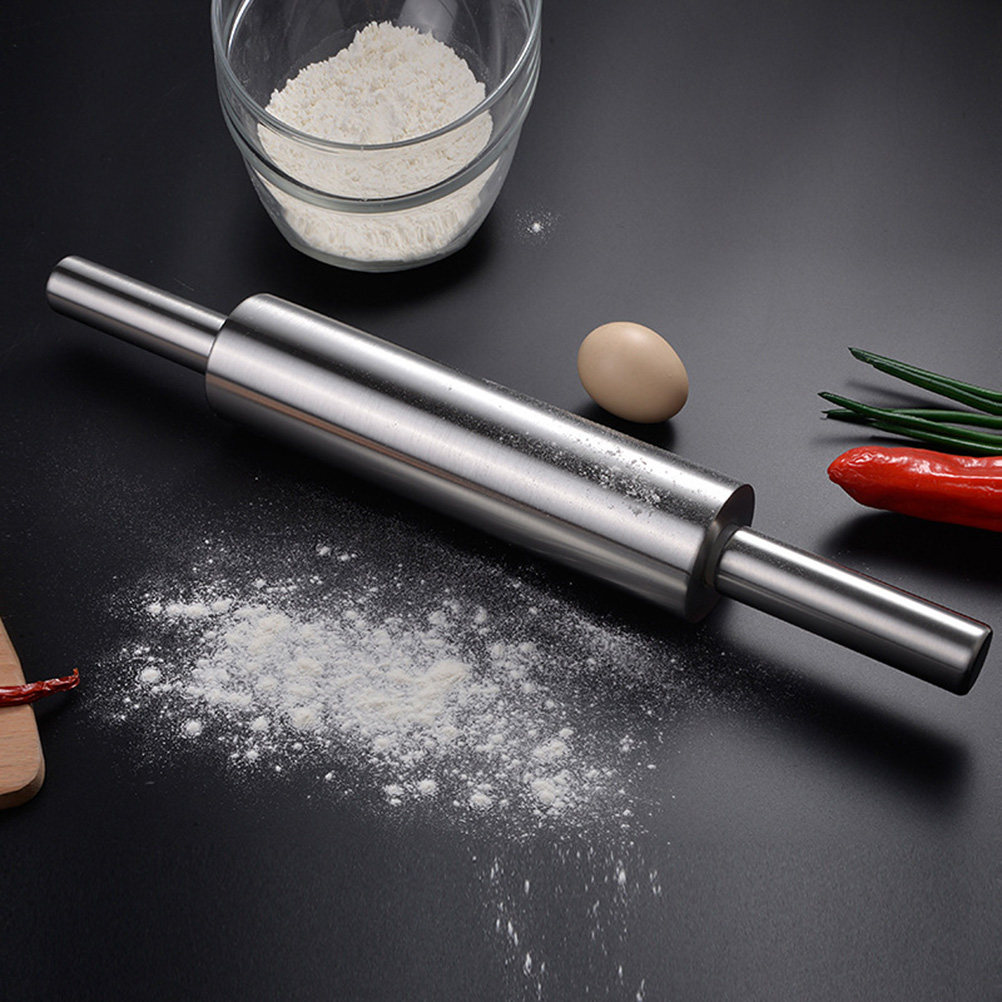 Kitchen Baking Must Haves - 스테인리스 스틸 롤링핀 인체공학적 손잡이 베이킹용