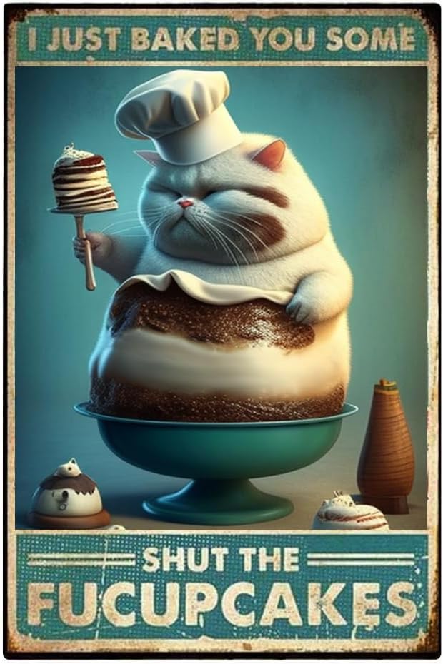 Kitchen Baking Wall Art - 고양이 틴 사인, 나는 당신을 위해