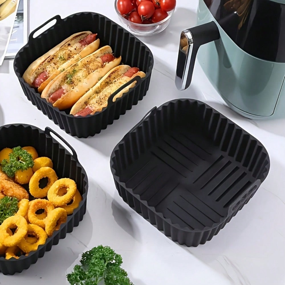 Kitchen Baking Supplies - 1개 재사용 가능한 실리콘 에어프라이어 라이너,