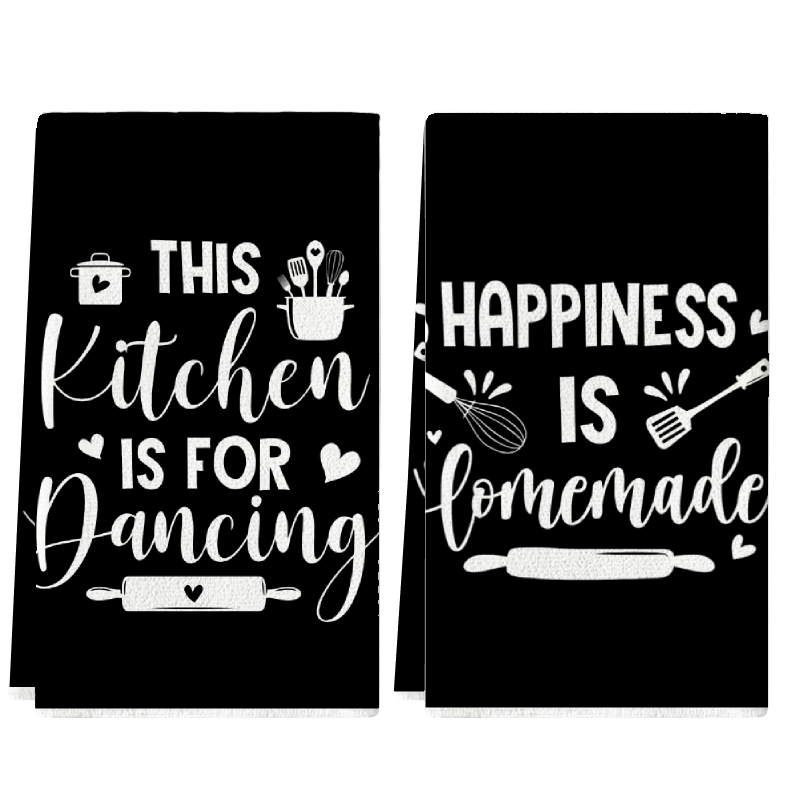 Kitchen Baking Background - 2개, 검은색 배경에 재미있는 문구가 있는