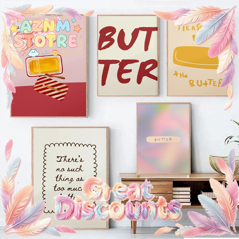 Kitchen Baking Wall Art - 1pc 버터 포스터 미니멀리스트 주방 장식