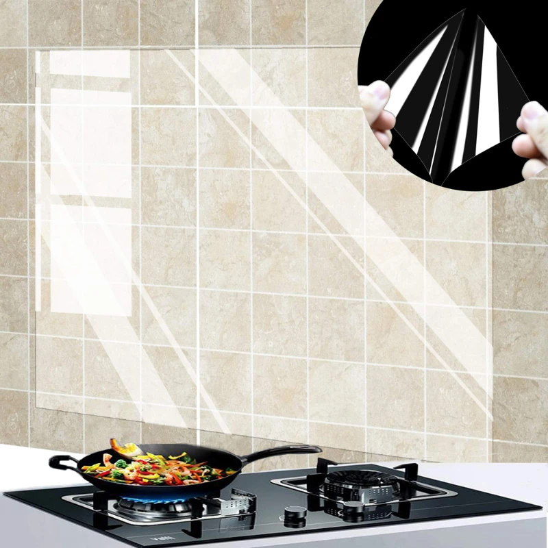 1Pc 주방 오일 증거 벽 스티커 90X60cm 내열성 - Kitchen Queen 리뷰 및 가격