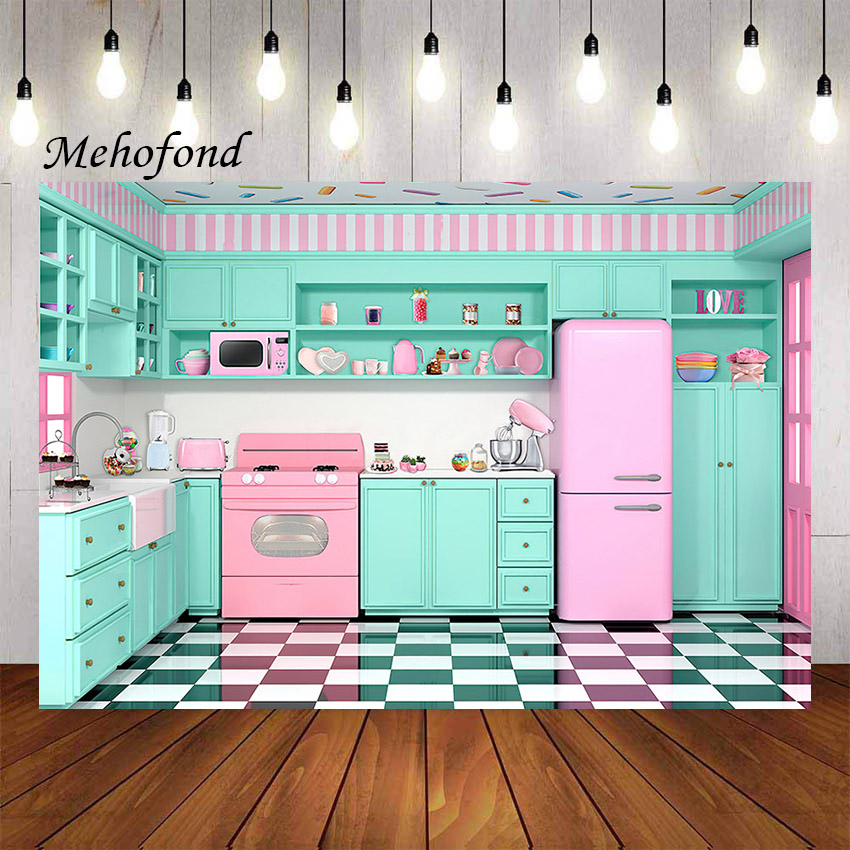 Mehofond 사진 배경 미스 파스텔 주방 핑크 소녀 - Kitchen Baking Background 리뷰 및 가격