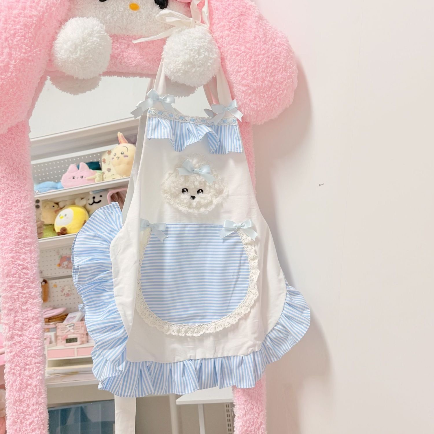 1pc 귀여운 줄무늬 앞치마 공주 스타일 홈 앞치마 느 - Kitchen Baking Must Haves 리뷰 및 가격
