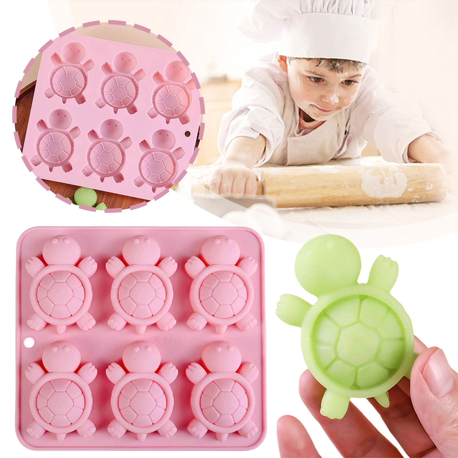 거북이 아이스 트레이 3D 거북이 바다 거북이 실리콘  - Kitchen Appliances For Baking 리뷰 및 가격