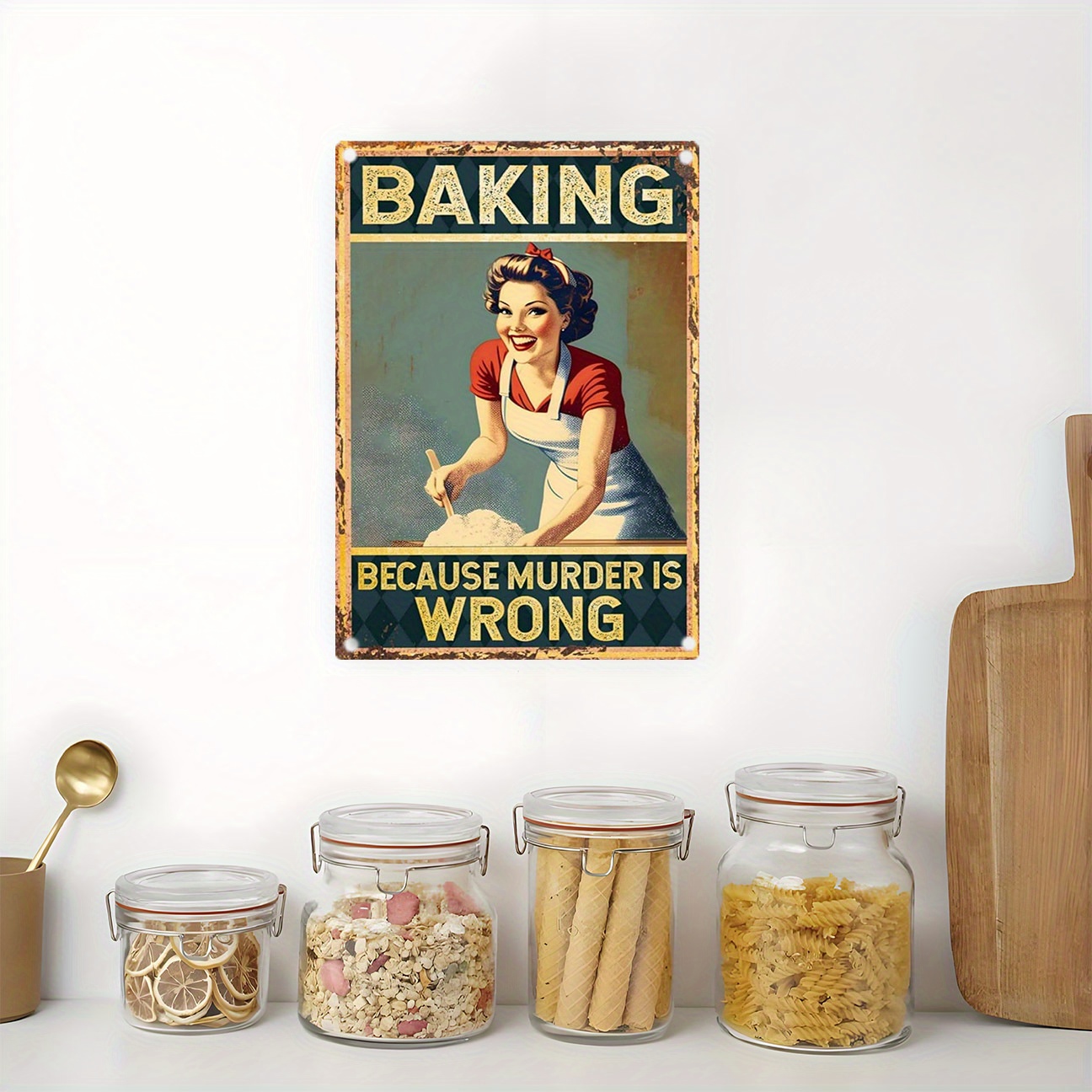 빈티지 재미있는 베이킹 명언 금속 벽 장식 표지판 -  - Kitchen Baking Wall Art 리뷰 및 가격