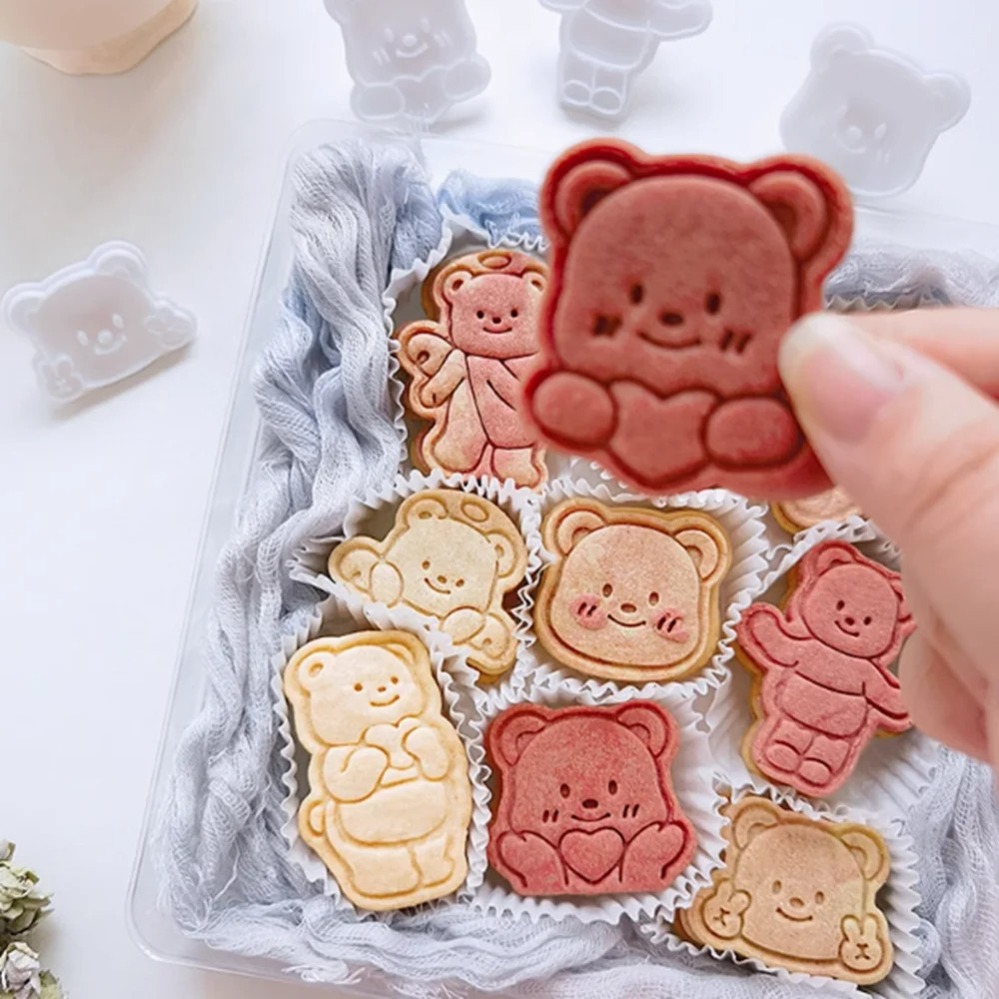 농 노이 쿠키 커터 만화 곰 비스킷 몰드 쿠키 스탬프  - Kitchen Baking Supplies 리뷰 및 가격