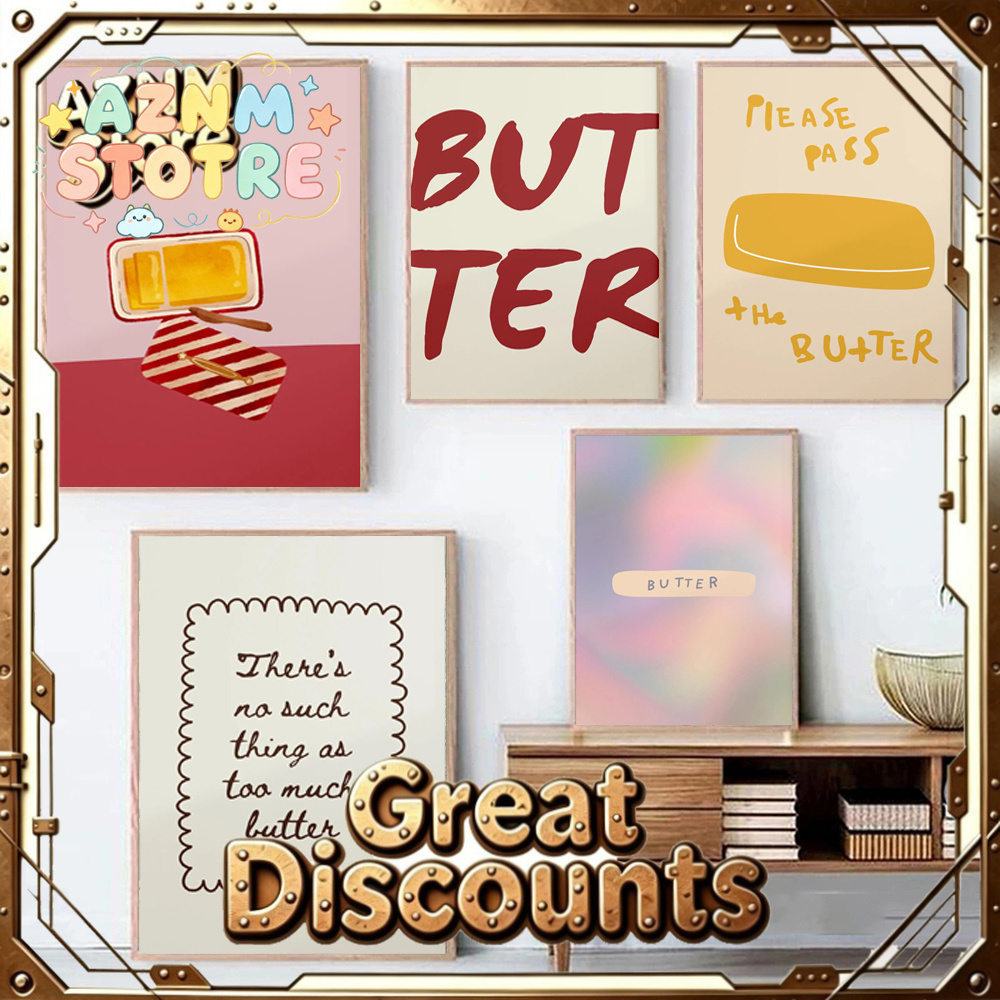 1pc 버터 포스터 미니멀리스트 주방 장식 캔버스 페인 - Kitchen Baking Wall Art 리뷰 및 가격