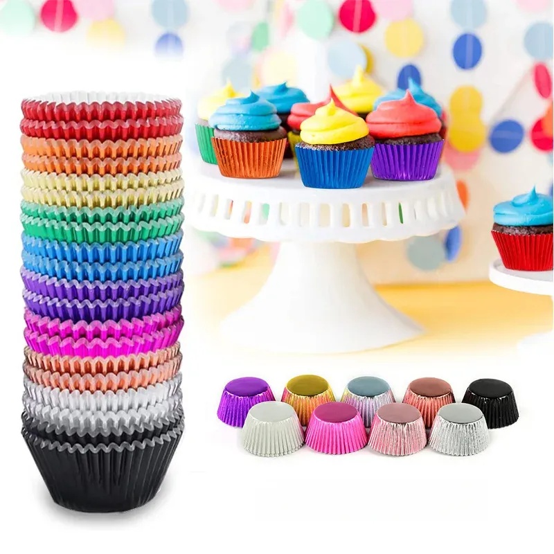 금박 컵케이크 라이너 100개 세트, 다기능 케이크 컵 - Kitchen Baking Supplies 리뷰 및 가격